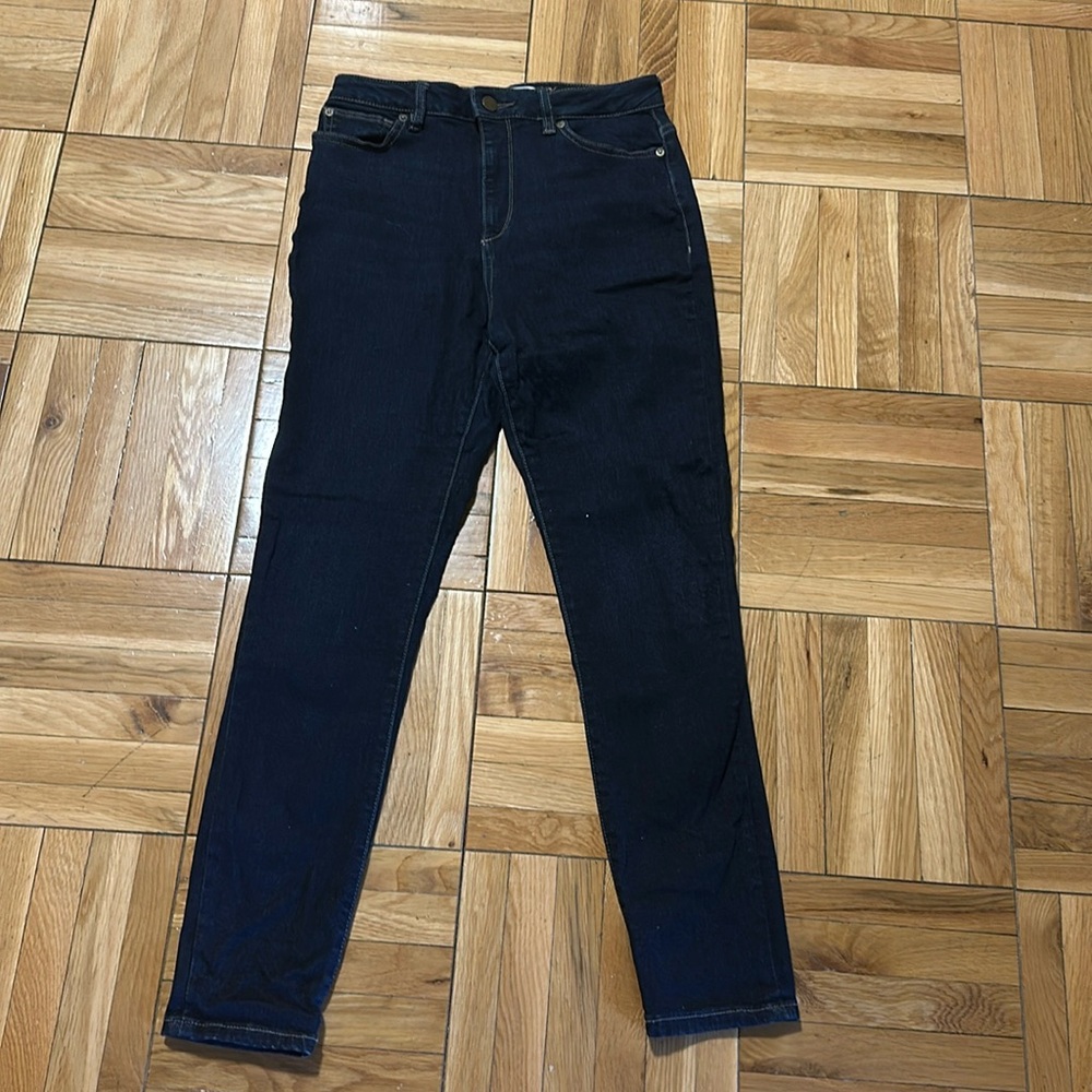DL1961 Chrissy Ultra High Rise Skinny Jeans in Dark Wash, Size 28